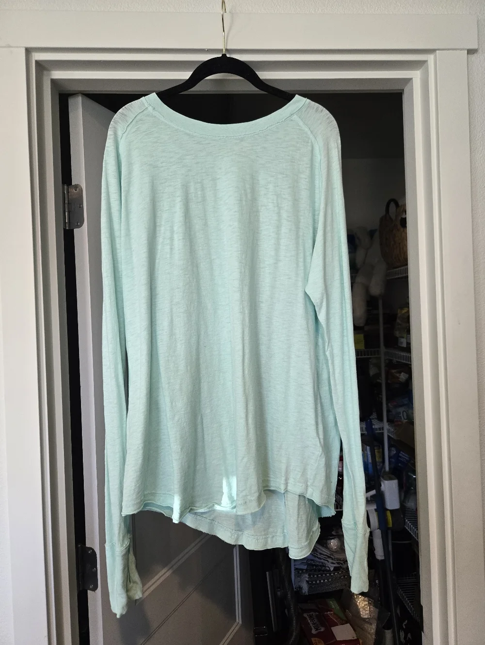 NWOT. We The Free Arden TeeLight Aqua Long Sleeve Tee With Thumbholes Size S - Picture 2 of 5